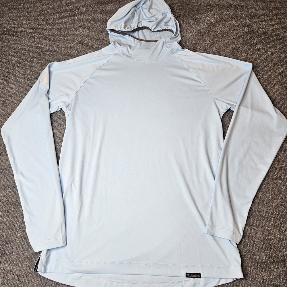 Truewerk Mens B1 Sun Hoodie Size Small Blue UV Protection Moisture Wicking